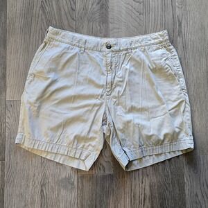 Faherty Chino Shorts Mens Size 35 Khaki Tan Organic Cotton